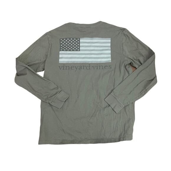 Vineyard Vines Men’s Tonal Flag Long Sleeve Pocket Tee Shirt Medium - Picture 2 of 3